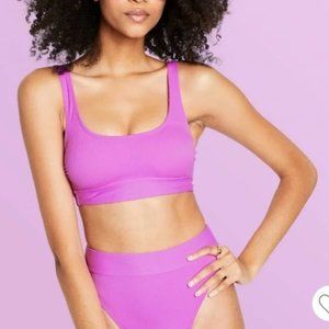 NWT Stoney Clover Lane x Target ribbed bralette bikini in purple